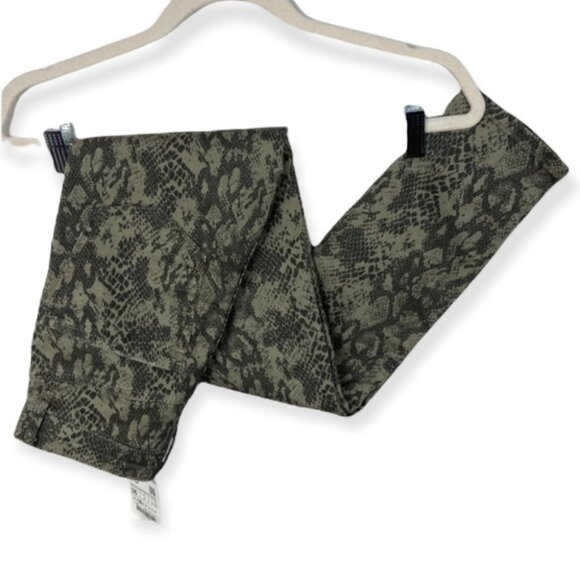 NWT Zara High Waisted Skinny Pants Green Animal Print Size 4 Pants New Tags Boho - Picture 8 of 11